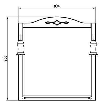 Зеркало ASB-Mebel Флоренция Квадро 80 бук тироль со светильниками
