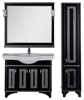 Зеркало Aquanet Валенса 110 черный краколет/серебро