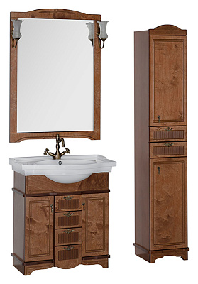 Тумба с раковиной Aquanet Луис 80 NEW темный орех