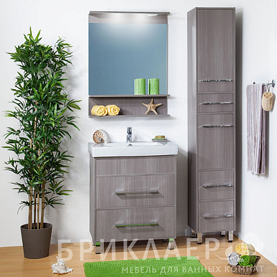 Тумба с раковиной Бриклаер Чили 70 серая лиственница