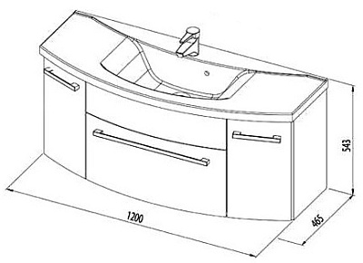 Тумба с раковиной Aquanet Тренто 120 венге
