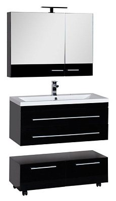 Тумба Aquanet Нота 90 подкатная черная