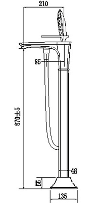 Смеситель Timo Helmi 4000/00-16Y-CR chrome/white напольный