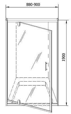Душевая дверь в нишу Kolpa San Q-line TVO/S 90