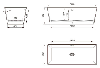 Ванна из литьевого мрамора Romance Collection Klio 159x65