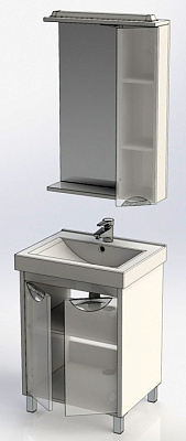 Тумба с раковиной Aquanet Гретта 60  2 двери белая