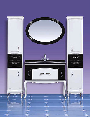 Тумба с раковиной Misty Флоренция бело-черный