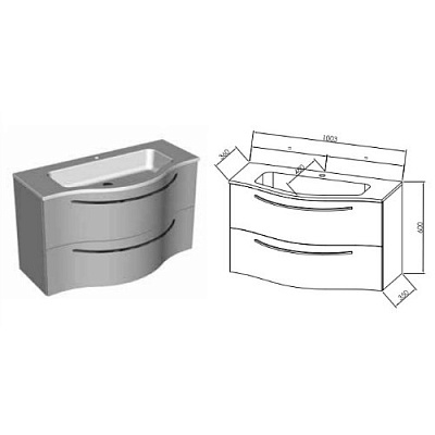 Тумба с раковиной Kolpa San Nayra 100