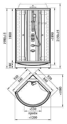 Душевая кабина Радомир Паола 1 Gold без гидромассажа