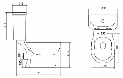 Унитаз-компакт BelBagno Boheme BB115CPS