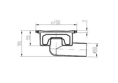 Трап с боковым сливом ALPEN DN50/95XN