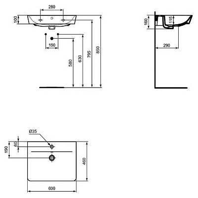 Раковина Ideal Standard Connect Air 60 E0298V3