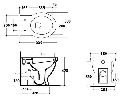 Унитаз приставной Galassia Ethos