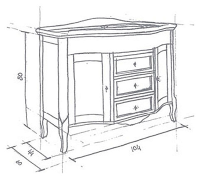 Тумба с раковиной Eban Rebecca 110 белая