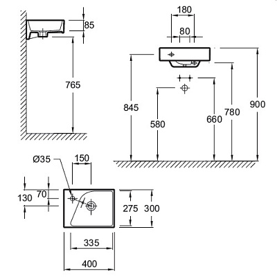 Рукомойник Jacob Delafon Formilia Rythmik E4786