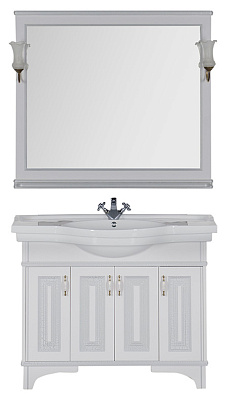 Зеркало Aquanet Валенса 110 белый краколет/серебро