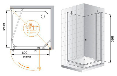 Душевой уголок Cezares Triumph A12 100 C Cr L