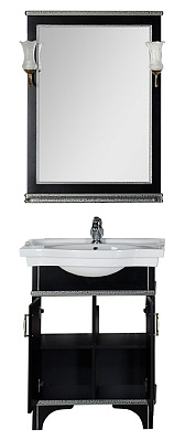 Мебель для ванной Aquanet Валенса 70 черный краколет/серебро