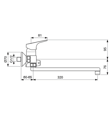 Смеситель Vidima Next BA372AA для ванны с душем