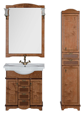 Тумба с раковиной Aquanet Луис 80 NEW темный орех