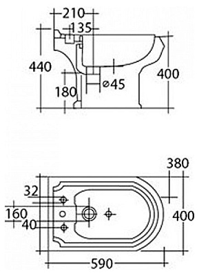 Биде напольное Cezares King Palace