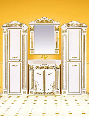 Тумба с раковиной Misty Барокко 80 бежевая патина