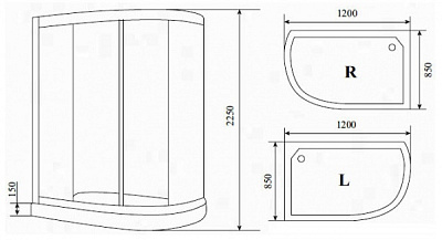 Душевая кабина Timo Lux T-7702 L