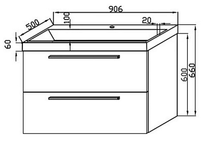 Тумба с раковиной Kolpa San Jolie 90