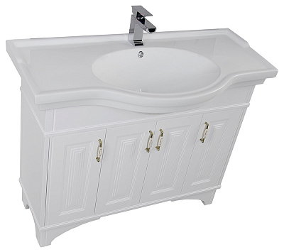 Тумба с раковиной Aquanet Валенса 110 белая