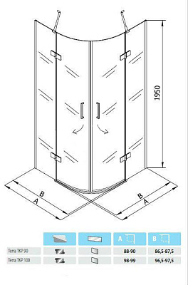 Душевой уголок Kolpa San Terra flat TKP 100
