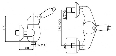 Смеситель Cezares Vintage VINTAGE-DM-03/24-Sw для душа
