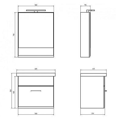 Зеркало-шкаф ASB-Mebel Анкона 60