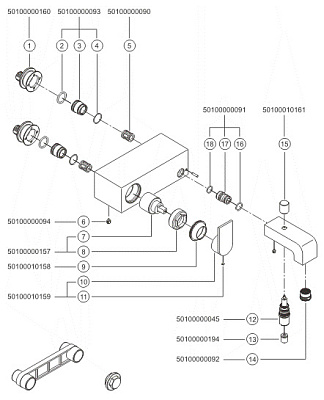 Смеситель Keuco Edition 300 53020 010100 для ванны с душем