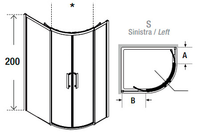Душевой уголок Novellini Rose Rosse R ROSER90120S-1K
