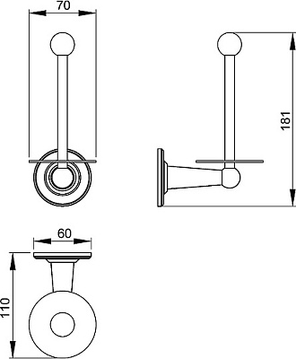 Бумагодержатель Timo Nelson 160044/02 антик