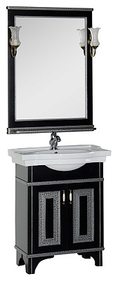 Мебель для ванной Aquanet Валенса 70 черный краколет/серебро