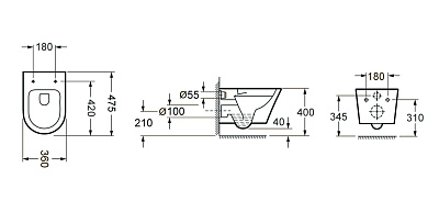 Подвесной унитаз Lavinia Boho Biore Compacto Rimless 330402CR