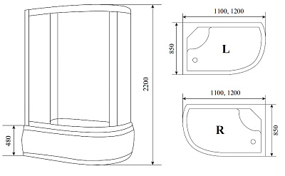 Душевая кабина Timo Standard T-1110 L