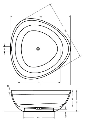 Ванна из литого мрамора Riho Oviedo 160x160
