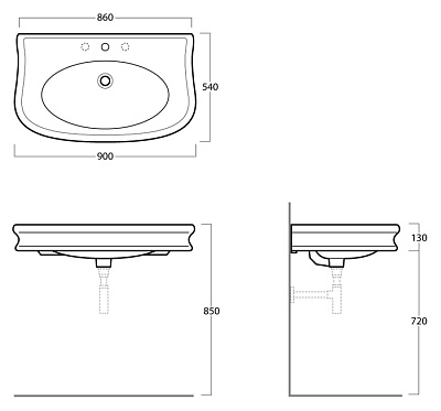 Тумба с раковиной Simas Lante LAM90 тортора глянцевый
