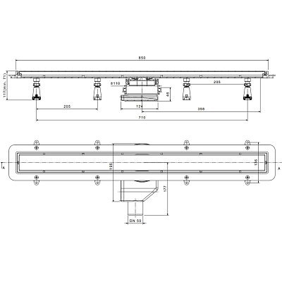 Confluo Premium Gold Line 850 Линейный трап PESTAN