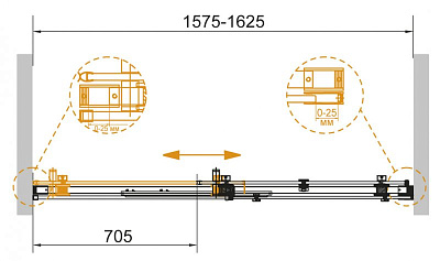 Душевая дверь в нишу Cezares STYLUS-SOFT-BF-1-160-C-Cr