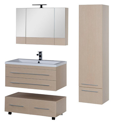 Тумба с раковиной Aquanet Нота 100 светлый дуб