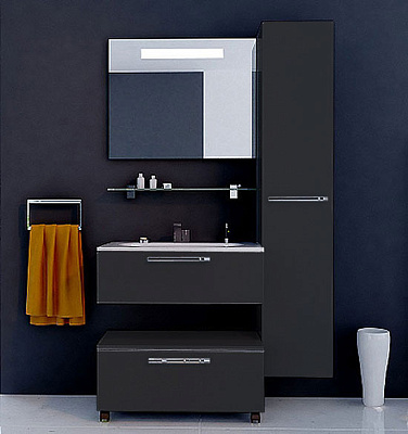 Тумба с раковиной De Aqua Квадро 2 (80 см)