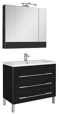 Тумба с раковиной Aquanet Верона 100 черная