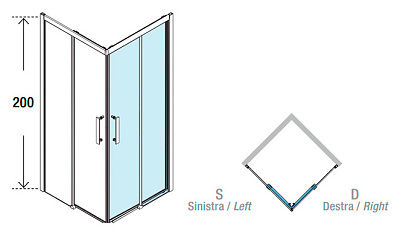 Душевой уголок Novellini Rose rosse A 100 сатин