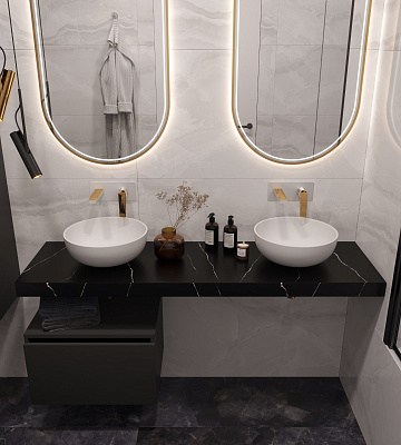 Столешница прямая Armadi Art FLAT NERO MARQUINA 1610*460*70 869-160-NM
