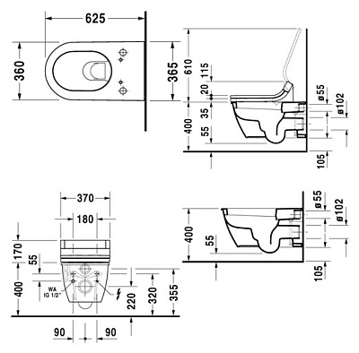 Унитаз подвесной Duravit Darling New SensoWash