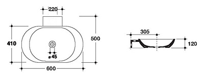 Раковина Disegno Ceramica Ovo 976