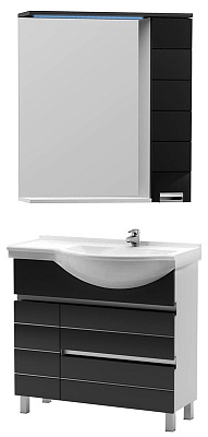 Тумба с раковиной Aquanet Доминика 90 черная R